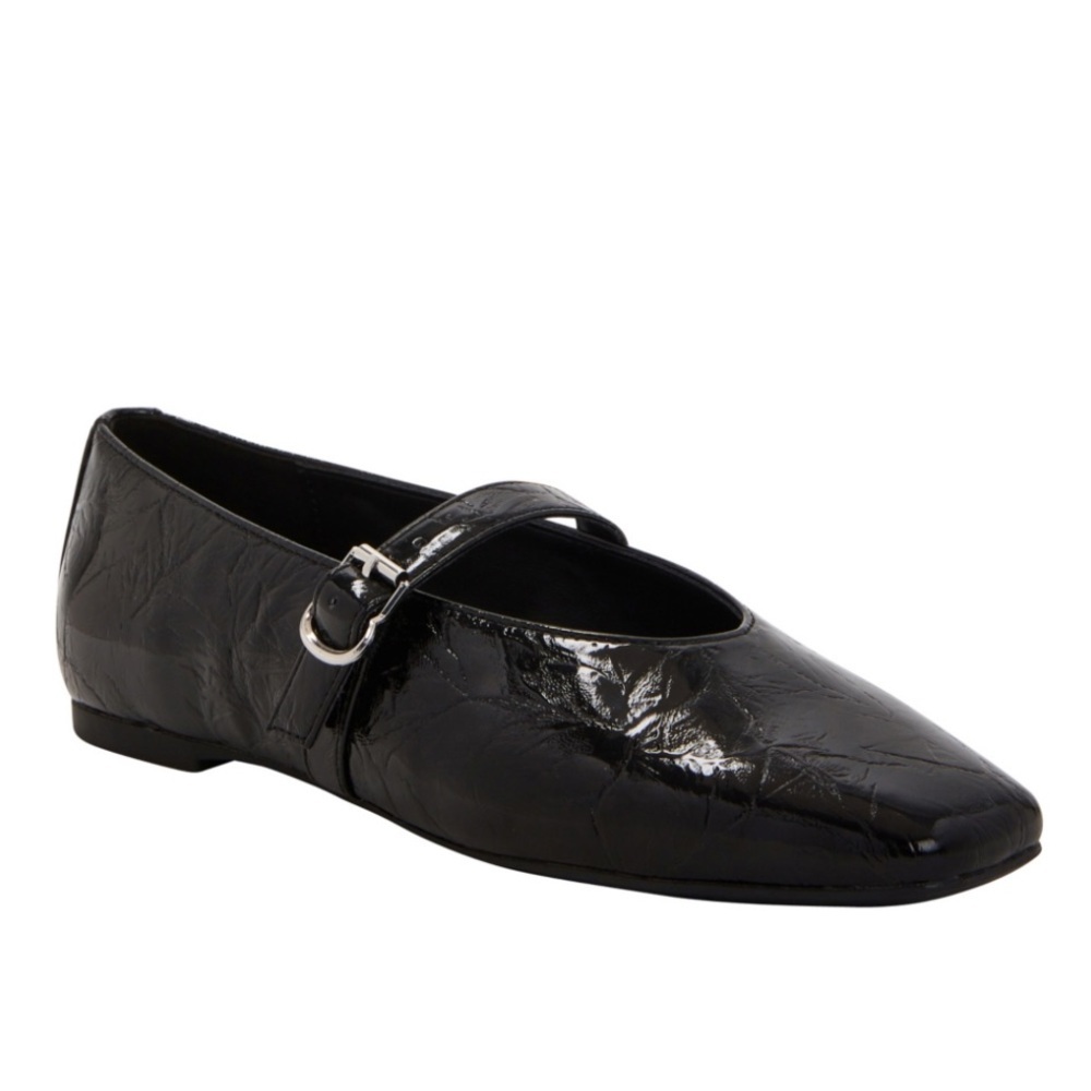 Katy Perry The Evie Black Patent Crinkle Mary Janes Size 6.5